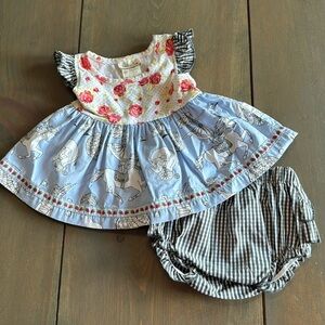 Matilda Jane Bitty Ballerina Top and Backyard Baby Ruffled Bloomers 6 Months